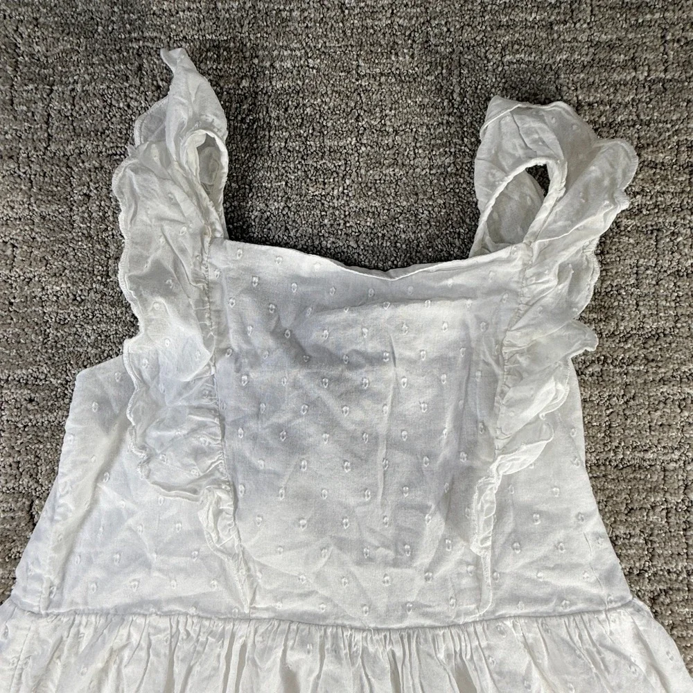 Gap Girls Maxi Dress Eyelet‎ Ruffle Swiss Dot XL White Cotton